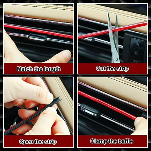 Frienda 25 Pack Universal Car Vent Trim Strips and Cup Mats Set, - Product Imagery