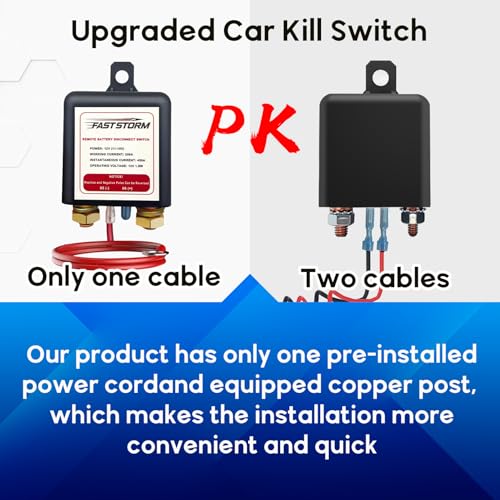 Side Post Remote Battery Disconnect Switch 12V, 250A Negative - Product Imagery
