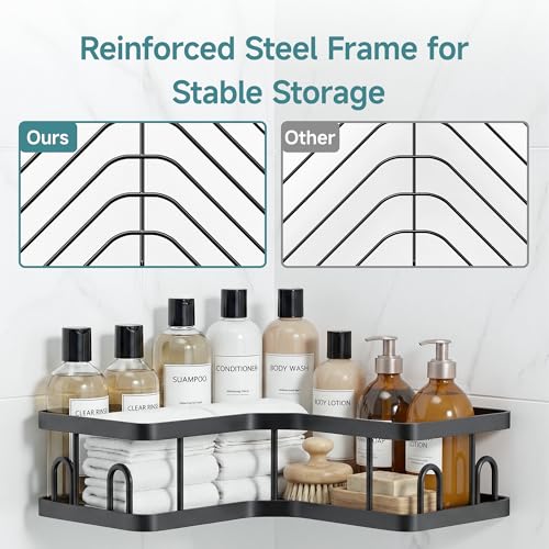 Veken Large Capacity Corner Shower Caddy 5-Pack, Advanced - Product Imagery