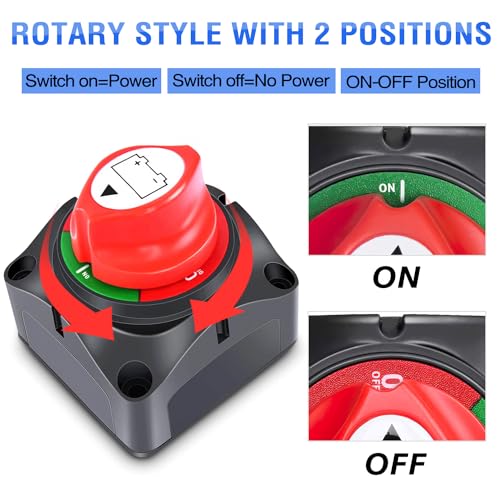 Nilight - 90015A Battery Switch 12-48V Waterproof Heavy Duty - Product Imagery