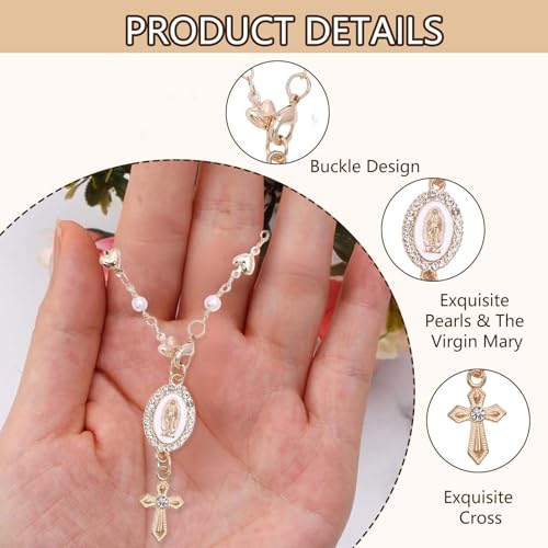 Steering Wheel Rosary Charm, Steering Wheel Accessory with - Product Imagery
