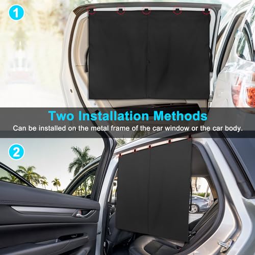 Car Window Shades, 2 PCS Magnetic Double Layer Auto Sun Shade - Product Imagery