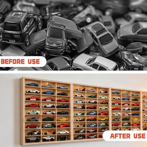 for Hotwheels Wooden Display Case 108 Space 1/64 Scale Toy Car - Product Imagery