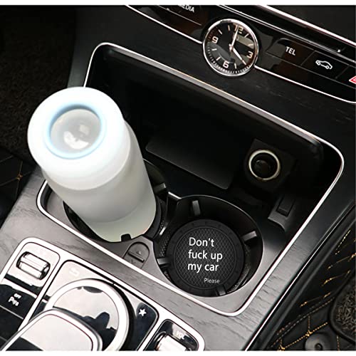 8sanlione 2PCS 2.75 Inch PVC Car Cup Holder Coasters, D Black - Product Imagery