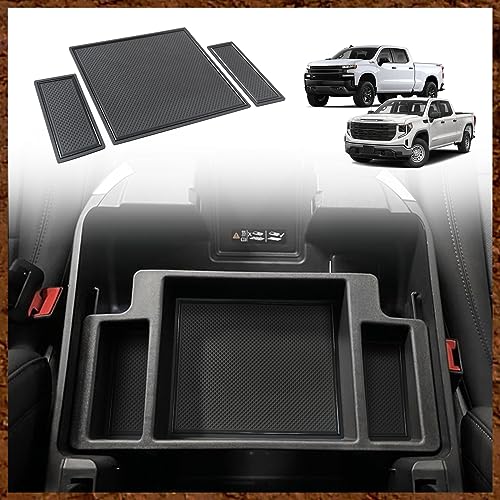 Muslogy Console Mats for 2022+ Silverado/Sierra 1500 OEM Box, - Product Imagery