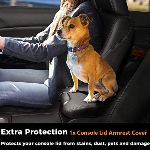 Lucky Seven Black Leather Suture Console Armrest Lid Cover fits - Product Imagery