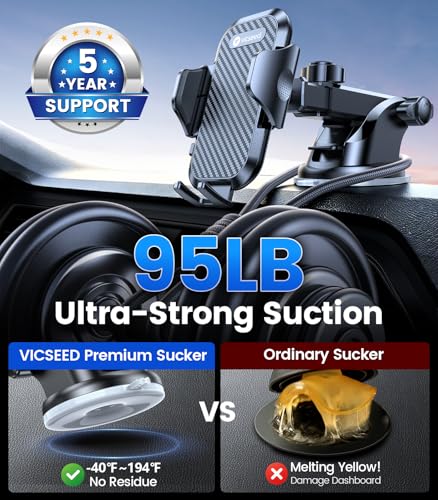 VICSEED 2026 Ultimate Sturdy Car Phone Holder [Upgraded 95+LBS - Product Imagery