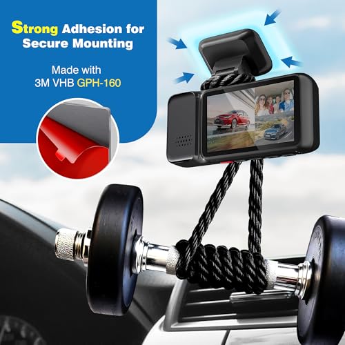 Tapsi 4-Pack Dash Cam Adhesive Replacement Pads, 2 Square & 2 - Product Imagery