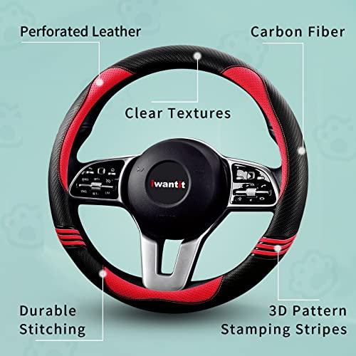 Iwantit® Premium Grip Steering Wheel Cover with Anti-Slip Rubber - Product Imagery