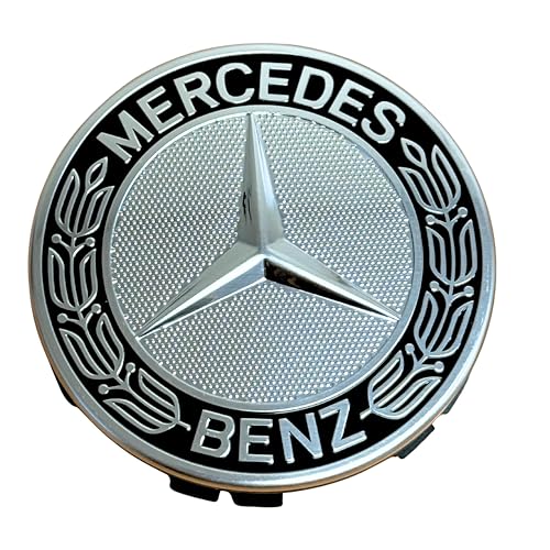 Mercedes-Benz Black Classic Logo Wheel Center Cap, Genuine MB - Product Imagery