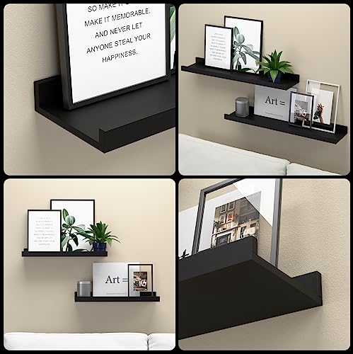 Boswillon Floating Shelves Set of 2, Small Wall Shelf with Lip, - Product Imagery