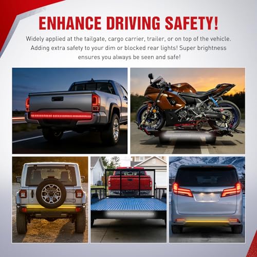 Nilight TR-04 Truck Tailgate Bar 60" Triple Row 504 LED Strip - Product Imagery