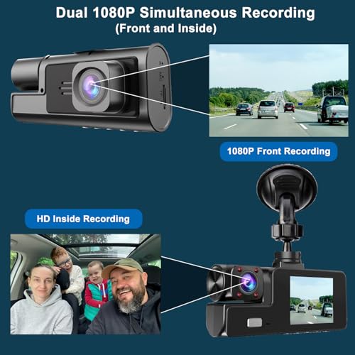 1080P Dual Dash Camera for Car Front and Inside Dashcam Car - Product Imagery