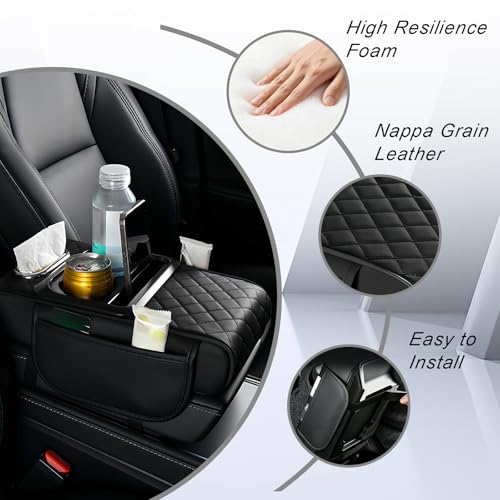 Upgraded 5 in 1 Car Center Console Cover, Leather Car Armrest - Product Imagery