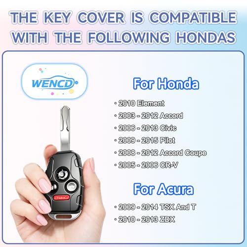 Key Fob Cover Replacement for Honda 2003-2015 Accord Civic CRV - Product Imagery