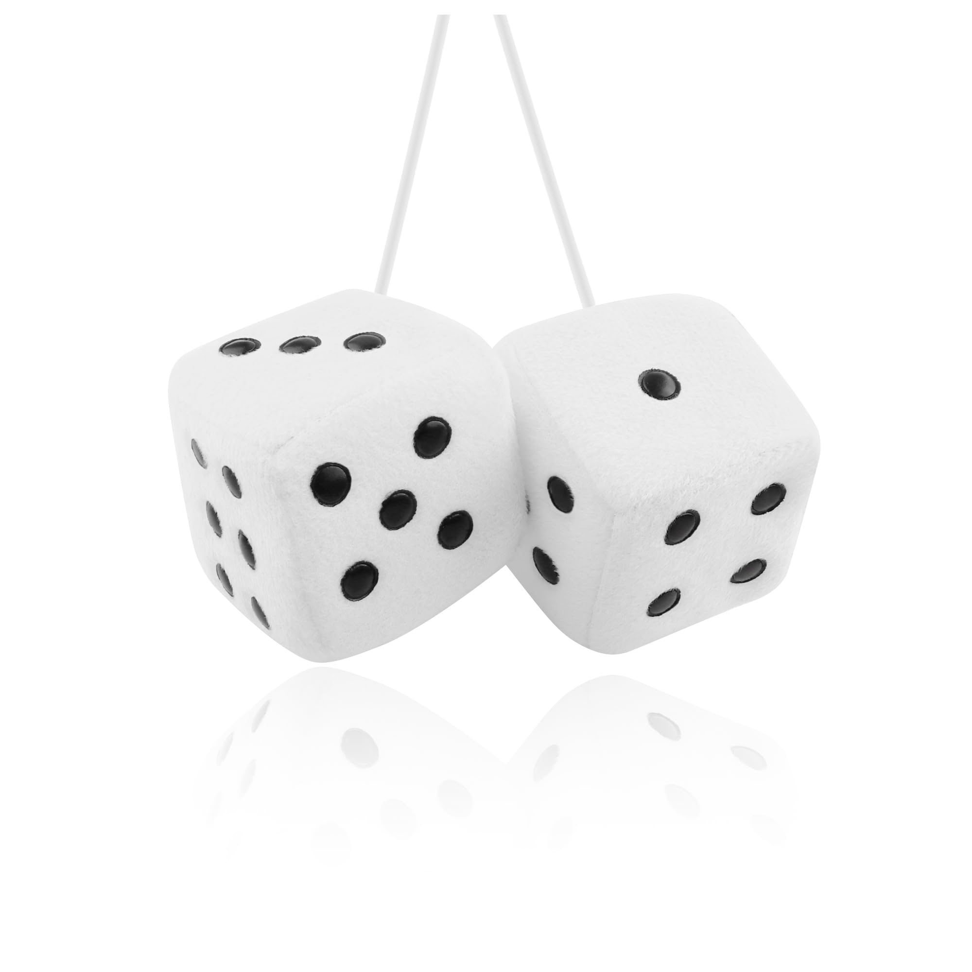 Stylish Fuzzy Dice for Car Hanging Ornament,Funny Plush Dice - Product Imagery
