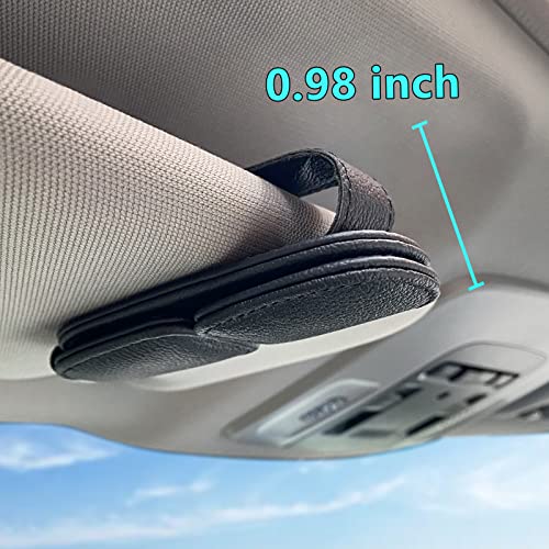 Visonx Sunglass Holder for Car Visor Clip, Magnetic Leather - Product Imagery
