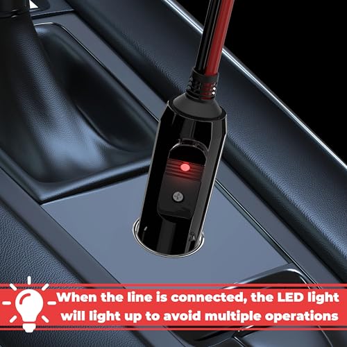 BFXM 12V Cigarette Lighter Plug with 16AWG 1FT Wire (2 Pack) - Product Imagery