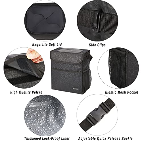 SIBOFUEGO Cute Car Trash Can with Lid, Collapsible, Leak-Proof, - Product Imagery