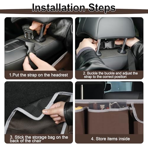 UYYE Trunk Hanging Organizer, Backseat Storage Bag, Collapsible - Product Imagery