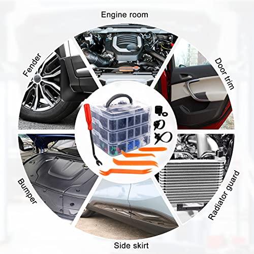 1365Pcs Car Push Retainer Clips Body Clips Plastic Fasteners Kit - Product Imagery