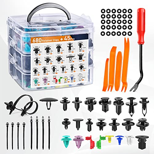 GOOACC 725Pcs Car Push Retainer Clips & Auto Fasteners - Product Imagery