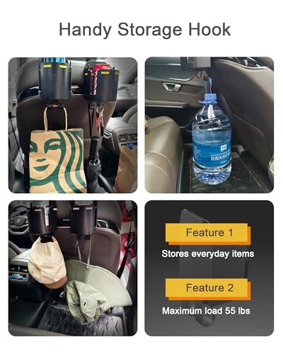 Headrest Cup Holder for Back Seat, Stable Spill-Resistant Drink - Product Imagery