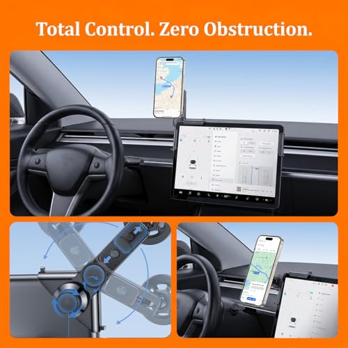 Car Phone Holder, Left and Right Rotation Magnetic Dashboard - Product Imagery