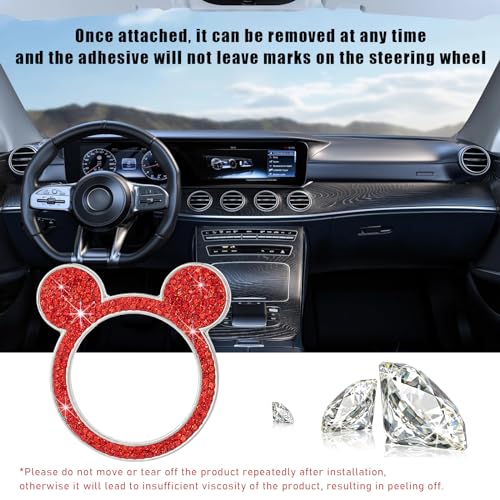 Augeny Bling Car Engine Start Button Cover, Rhinestone Key - Product Imagery