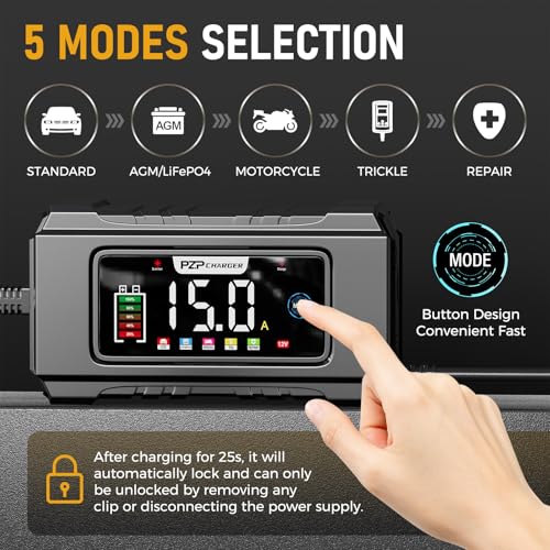 PZ.P 15-Amp 12V/24V Smart Battery Charger, Maintainer & Trickle - Product Imagery
