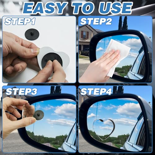2Pcs Cars Heart Shaped Blind Spot Mirrors Car Side Mirror - Product Imagery