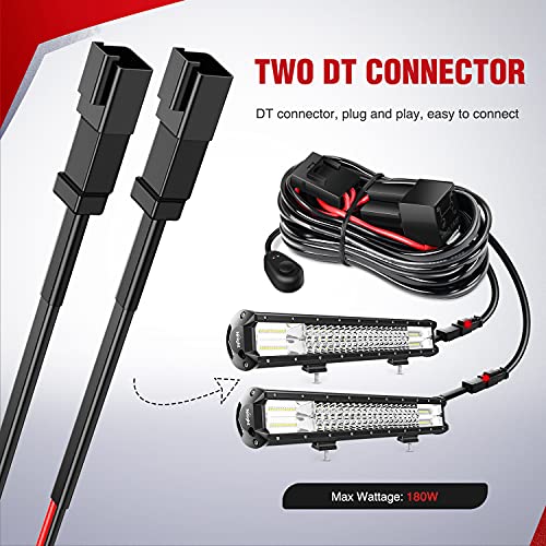 Nilight 10016W DT Wiring Harness Kit for LED Light Bars - 12V - Product Imagery