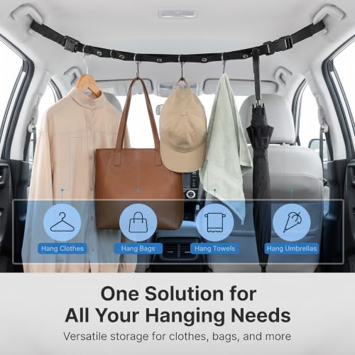 Adjustable Car Ceiling Clothes Hanger Strap, Thickened Segment - Product Imagery