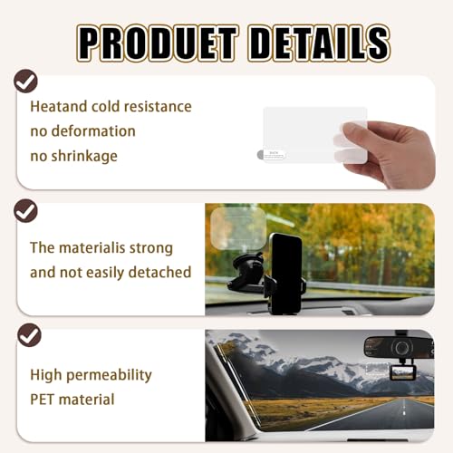 8Pcs Dashcam Windshield Sticke Clear Electrostatic Stickers - Product Imagery