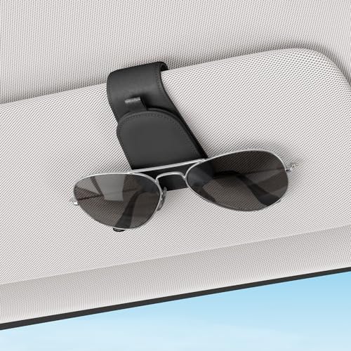 Sotfamily Magnetic Sunglass Holder for Car Visor, 2 Packs, Faux - Product Imagery