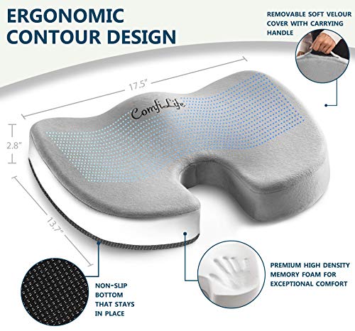 ComfiLife Premium Comfort Seat Cushion - Non-Slip Orthopedic - Product Imagery