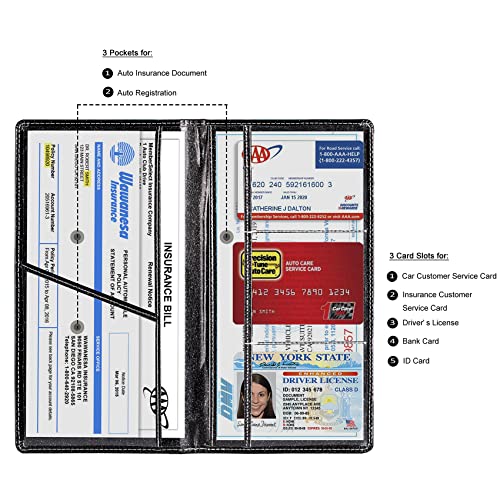 TOURSUIT Car Registration & Insurance Card Holder, Glitter Black - Product Imagery