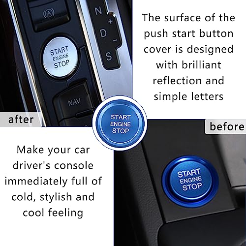Car Push Start Button Cover Compatible with Audi,Cool Aluminum - Product Imagery
