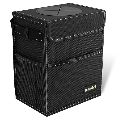 K KNODEL 2 Gallon Black Leak-Proof Waterproof Car Trash Can with - Product Imagery