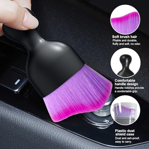 Ziciner Car Detailing Brush, Curved Soft Bristles Auto Removal - Product Imagery