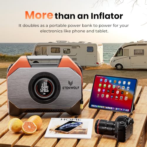 ETENWOLF VORTEX S6 Tire Inflator Portable Air Compressor, - Product Imagery