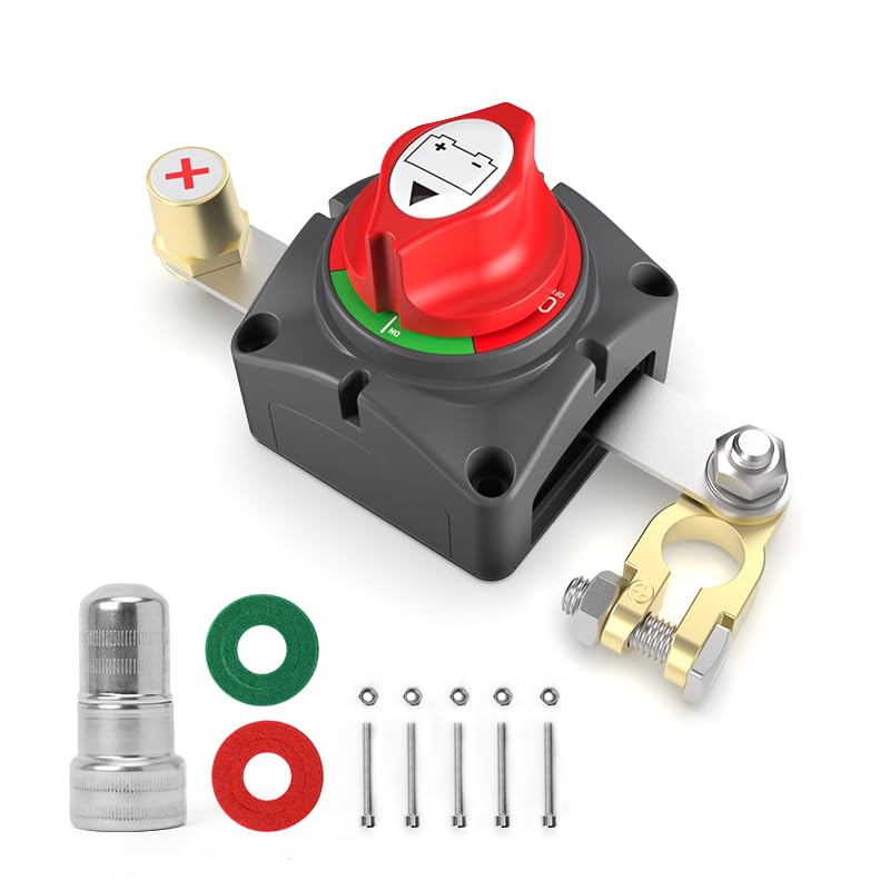 Battery Disconnect Switch 12V 24V 48V Waterproof Top Post - Product Imagery