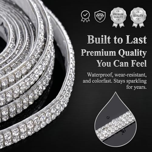 Bling Car Rhinestone Trim, 16.4Ft Self Adhesive Glitter Crystal - Product Imagery