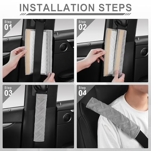 JUSTTOP 2-Pack Universal Car Seat Belt Pads Cover for A More - Product Imagery