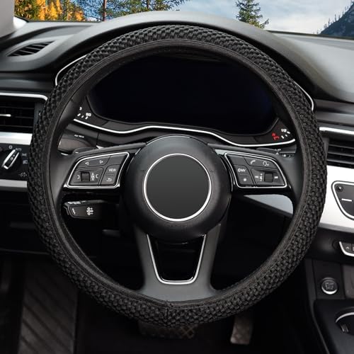 KAFEEK Elastic Stretch Steering Wheel Cover, Universal 15 Inch, - Product Imagery
