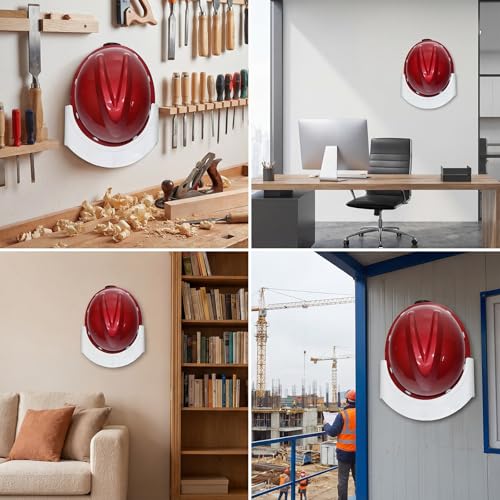 4 Pack Wall Mounted Hard Hat Storage Rack 9.65 x 5.91 Inches - Product Imagery
