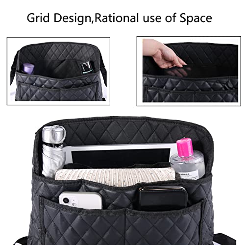 Modern Minimalist Car Seat Storage Bag - Black Faux Leather - Product Imagery