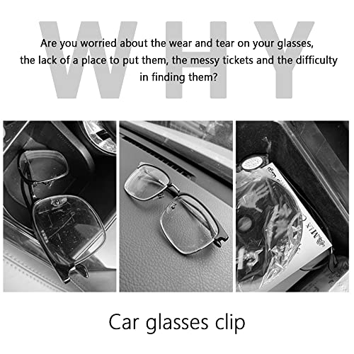 OFBAND Magnetic Sunglass Holder for Visor, PU Leather Car - Product Imagery