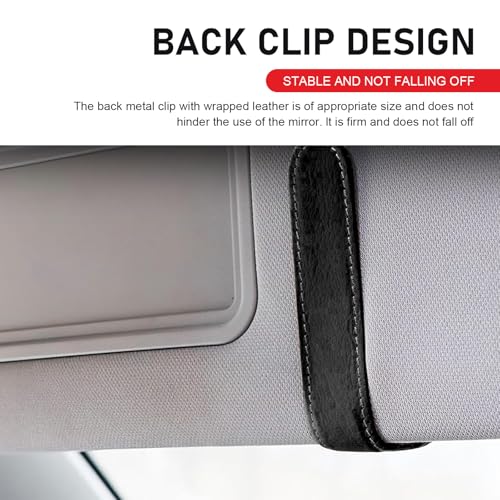 2PCS Sunglasses Holder for Car, Magnetic Leather Sunglasses - Product Imagery