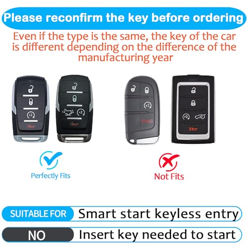 Tukellen for Dodge Key Fob Cover Soft TPU Full Protection Key - Product Imagery